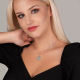 Schneeflocke kette Für Damen 925er Silber mit Anhänger