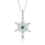 Schneeflocke kette Für Damen 925er Silber mit Anhänger
