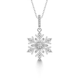 Schneeflocke kette Für Damen 925er Silber mit Anhänger