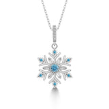 Schneeflocke kette Für Damen 925er Silber mit Anhänger