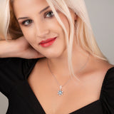 Schneeflocke kette Für Damen 925er Silber mit Anhänger