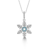 Schneeflocke kette Für Damen 925er Silber mit Anhänger