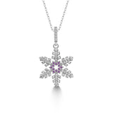 Schneeflocke kette Für Damen 925er Silber mit Anhänger