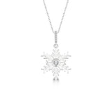 Schneeflocke kette Für Damen 925er Silber mit Anhänger