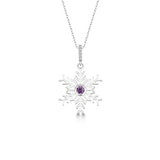 Schneeflocke kette Für Damen 925er Silber mit Anhänger