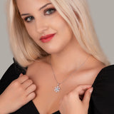 Schneeflocke kette Für Damen 925er Silber mit Anhänger