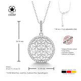 Silberne Lebensblume Halskette mit Zirkonia Für Damen 925er Silber mit Anhänger