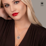 Silberne Lebensblume Halskette mit Zirkonia Für Damen 925er Silber mit Anhänger