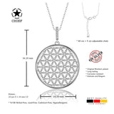 Silberne Lebensblume Halskette mit Zirkonia Für Damen 925er Silber mit Anhänger