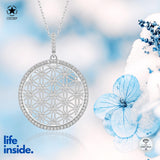 Silberne Lebensblume Halskette mit Zirkonia Für Damen 925er Silber mit Anhänger