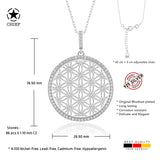 Silberne Lebensblume Halskette mit Zirkonia Für Damen 925er Silber mit Anhänger