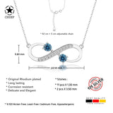 Unendlichkeitskette Für Damen 925er Silber mit Anhänger - Dunkelblau
