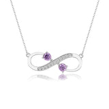 Unendlichkeitskette Für Damen 925er Silber mit Anhänger - Violett