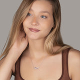 Unendlichkeitskette Für Damen 925er Silber mit Anhänger - Violett