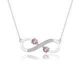 Unendlichkeitskette Für Damen 925er Silber mit Anhänger - Rose