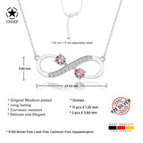 Unendlichkeitskette Für Damen 925er Silber mit Anhänger - Rose