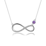 Unendlichkeitskette Für Damen 925er Silber mit Anhänger - Violett