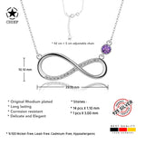 Unendlichkeitskette Für Damen 925er Silber mit Anhänger - Violett