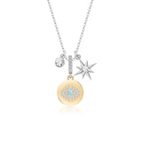 Fantasie-Kette mit Nordstern Für Damen 925er Silber mit Anhänger