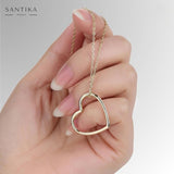 Herz Kette Für Damen 925er Silber mit Anhänger - Gold