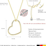 Herz Kette Für Damen 925er Silber mit Anhänger - Gold