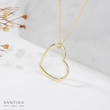 Herz Kette Für Damen 925er Silber mit Anhänger - Gold