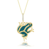 Emaillierte Frosch Halskette Für Damen 925er Silber-Gold